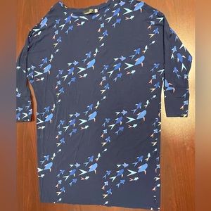 Fighting Eel Ava Sky Sapphire Origami Fish Dress Benji Size XL